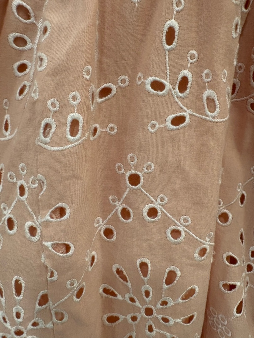 Chelsea28 Blush Pink Embroidered Eyelet Fit and Flare Mini Dress Size Large - Picture 14 of 15